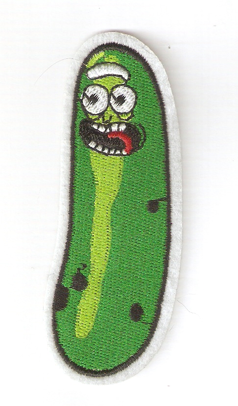 thumbnail image 2 of Pickle Rick & Morty Embroidered Hook Fastener Patch – 3.75" X 1.25", Funny Sew/Iron On 2 of 6